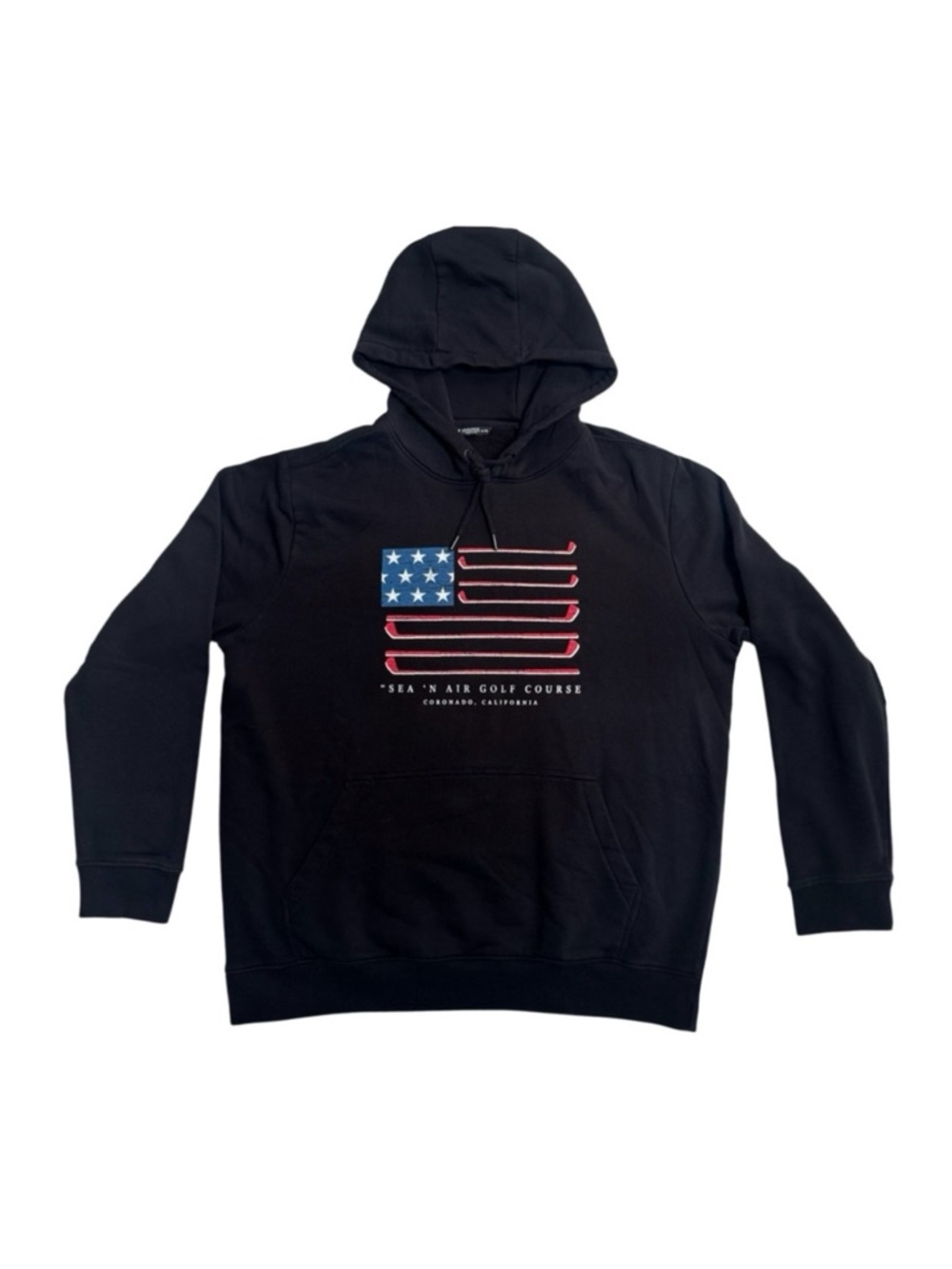 Levelwear Sea N Air Golf Course Hoodie XL Coronado California USA Flag Graphic